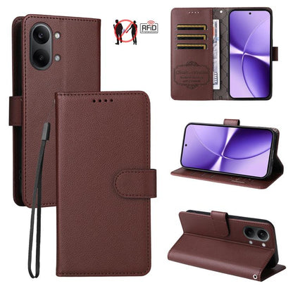 Litchi Texture RFID Blocking 3-Card Wallet Leather Phone Case, For Redmi 15a 5G, For Redmi Turbo 5 Max 5G / Poco X8 Pro Max 5G, For Redmi Turbo 5 5G / Poco X8 Pro 5G, For Redmi Note 15 Pro+ 5G Global 163.3mm, For Redmi Note 15 4G / 5G Global 164mm     ...