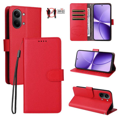 Litchi Texture RFID Blocking 3-Card Wallet Leather Phone Case, For Redmi 15a 5G, For Redmi Turbo 5 Max 5G / Poco X8 Pro Max 5G, For Redmi Turbo 5 5G / Poco X8 Pro 5G, For Redmi Note 15 Pro+ 5G Global 163.3mm, For Redmi Note 15 4G / 5G Global 164mm     ...