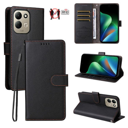 Litchi Texture RFID Blocking 3-Card Wallet Leather Phone Case, For Redmi Note 17 5G / 4G Global 171mm, For Redmi Note 17 Pro+ 5G Global 163mm, For Redmi 17 5G / 4G Global 170mm, For Redmi 15a 5G, For Redmi Turbo 5 Max 5G / Poco X8 Pro Max 5G           ...
