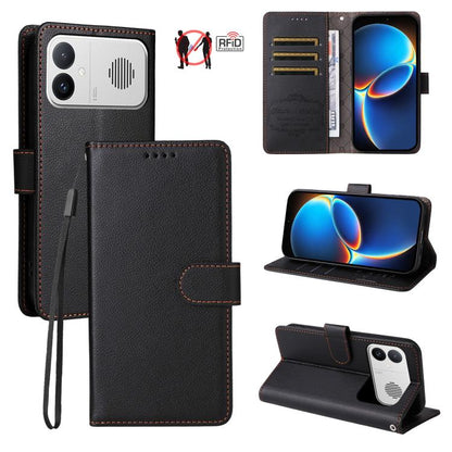 Litchi Texture RFID Blocking 3-Card Wallet Leather Phone Case, For Redmi Note 17 5G / 4G Global 169.7mm, For Redmi 17C 5G, For Redmi Note 17 Pro+ 5G Global 163.4mm, For Redmi 17 5G / 4G Global 170mm, For Redmi K90 Max 5G / K90 Ultra 5G, For Redmi 15a 5...