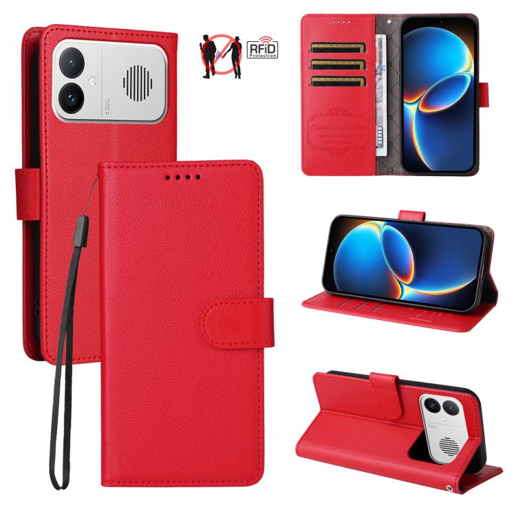 Litchi Texture RFID Blocking 3-Card Wallet Leather Phone Case, For Redmi Note 17 5G / 4G Global 169.7mm, For Redmi 17C 5G, For Redmi Note 17 Pro+ 5G Global 163.4mm, For Redmi 17 5G / 4G Global 170mm, For Redmi K90 Max 5G / K90 Ultra 5G, For Redmi 15a 5...