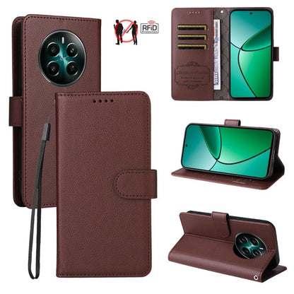 Litchi Texture RFID Blocking 3-Card Wallet Leather Phone Case, For Realme 16 Pro+ 5G, For Realme 16 Pro 5G, For Realme 15x 5G India / Realme C85 5G, For Realme C85 Pro 4G, For Realme 15T 5G, For Realme Narzo 80 Lite 4G / C71 India                      ...