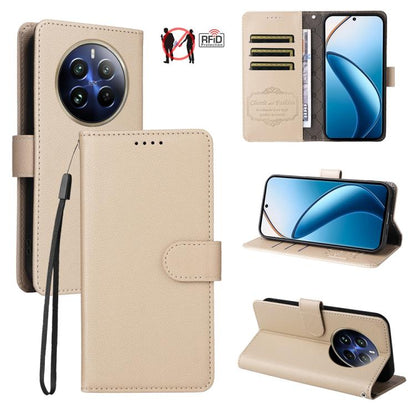 Litchi Texture RFID Blocking 3-Card Wallet Leather Phone Case, For Realme 16 Pro+ 5G, For Realme 16 Pro 5G, For Realme 15x 5G India / Realme C85 5G, For Realme C85 Pro 4G, For Realme 15T 5G, For Realme Narzo 80 Lite 4G / C71 India                      ...