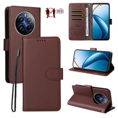 Litchi Texture RFID Blocking 3-Card Wallet Leather Phone Case, For Realme 16 Pro+ 5G, For Realme 16 Pro 5G, For Realme 15x 5G India / Realme C85 5G, For Realme C85 Pro 4G, For Realme 15T 5G, For Realme Narzo 80 Lite 4G / C71 India                      ...