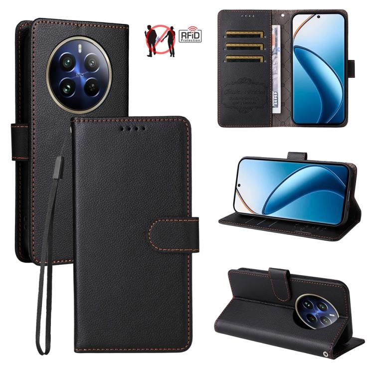Litchi Texture RFID Blocking 3-Card Wallet Leather Phone Case, For Realme 16 Pro+ 5G, For Realme 16 Pro 5G, For Realme 15x 5G India / Realme C85 5G, For Realme C85 Pro 4G, For Realme 15T 5G, For Realme Narzo 80 Lite 4G / C71 India                      ...