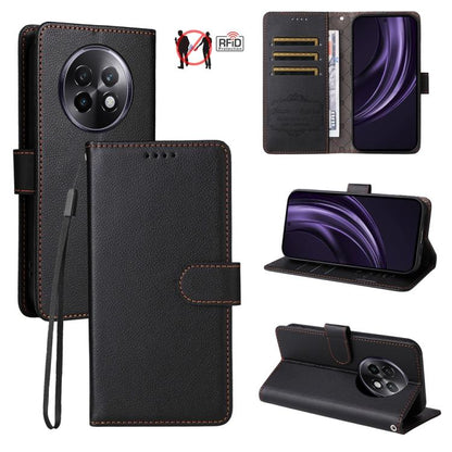 Litchi Texture RFID Blocking 3-Card Wallet Leather Phone Case, For Realme 16 Pro+ 5G, For Realme 16 Pro 5G, For Realme 15x 5G India / Realme C85 5G, For Realme C85 Pro 4G, For Realme 15T 5G, For Realme Narzo 80 Lite 4G / C71 India                      ...