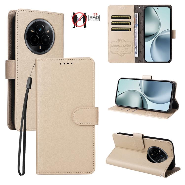 Litchi Texture RFID Blocking 3-Card Wallet Leather Phone Case, For Realme 16 Pro+ 5G, For Realme 16 Pro 5G, For Realme 15x 5G India / Realme C85 5G, For Realme C85 Pro 4G, For Realme 15T 5G, For Realme Narzo 80 Lite 4G / C71 India                      ...