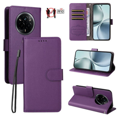 Litchi Texture RFID Blocking 3-Card Wallet Leather Phone Case, For Realme 16 Pro+ 5G, For Realme 16 Pro 5G, For Realme 15x 5G India / Realme C85 5G, For Realme C85 Pro 4G, For Realme 15T 5G, For Realme Narzo 80 Lite 4G / C71 India                      ...