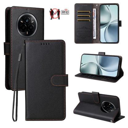 Litchi Texture RFID Blocking 3-Card Wallet Leather Phone Case, For Realme 16 Pro+ 5G, For Realme 16 Pro 5G, For Realme 15x 5G India / Realme C85 5G, For Realme C85 Pro 4G, For Realme 15T 5G, For Realme Narzo 80 Lite 4G / C71 India                      ...
