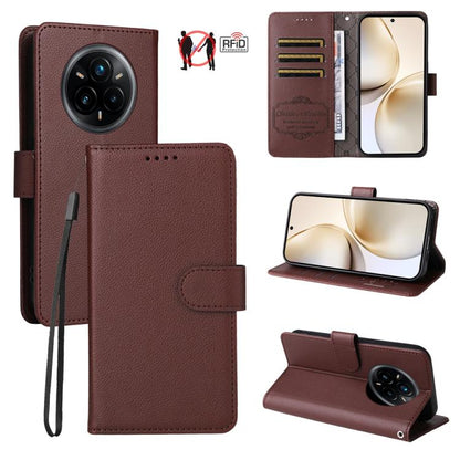 Litchi Texture RFID Blocking 3-Card Wallet Leather Phone Case, For Realme 16 Pro+ 5G, For Realme 16 Pro 5G, For Realme 15x 5G India / Realme C85 5G, For Realme C85 Pro 4G, For Realme 15T 5G, For Realme Narzo 80 Lite 4G / C71 India                      ...