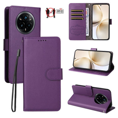 Litchi Texture RFID Blocking 3-Card Wallet Leather Phone Case, For Realme 16 Pro+ 5G, For Realme 16 Pro 5G, For Realme 15x 5G India / Realme C85 5G, For Realme C85 Pro 4G, For Realme 15T 5G, For Realme Narzo 80 Lite 4G / C71 India                      ...