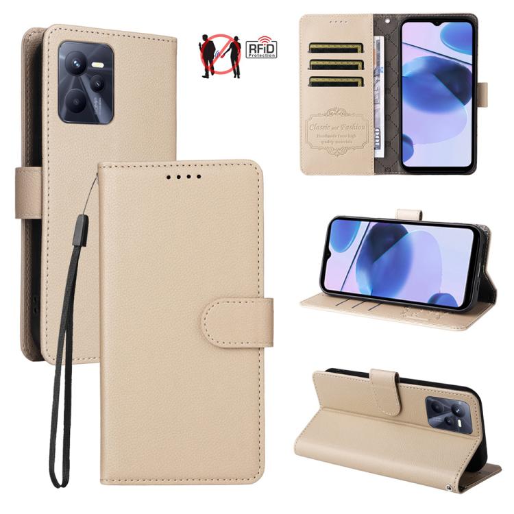 Litchi Texture RFID Blocking 3-Card Wallet Leather Phone Case, For Realme 16 Pro+ 5G, For Realme 16 Pro 5G, For Realme 15x 5G India / Realme C85 5G, For Realme C85 Pro 4G, For Realme 15T 5G, For Realme Narzo 80 Lite 4G / C71 India                      ...