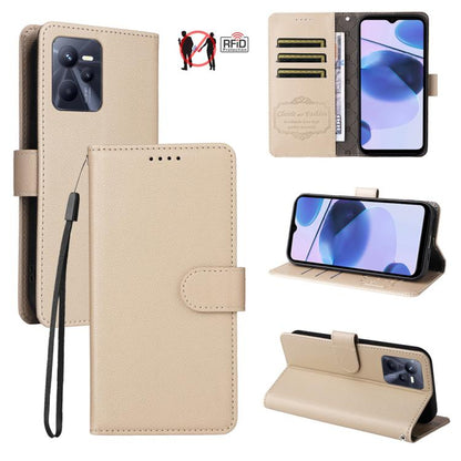 Litchi Texture RFID Blocking 3-Card Wallet Leather Phone Case, For Realme 16 Pro+ 5G, For Realme 16 Pro 5G, For Realme 15x 5G India / Realme C85 5G, For Realme C85 Pro 4G, For Realme 15T 5G, For Realme Narzo 80 Lite 4G / C71 India                      ...