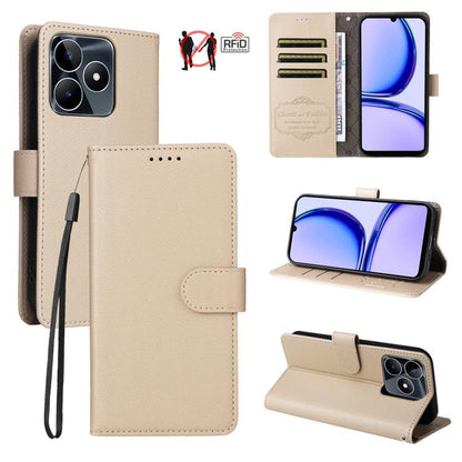 Litchi Texture RFID Blocking 3-Card Wallet Leather Phone Case, For Realme 16 Pro+ 5G, For Realme 16 Pro 5G, For Realme 15x 5G India / Realme C85 5G, For Realme C85 Pro 4G, For Realme 15T 5G, For Realme Narzo 80 Lite 4G / C71 India                      ...