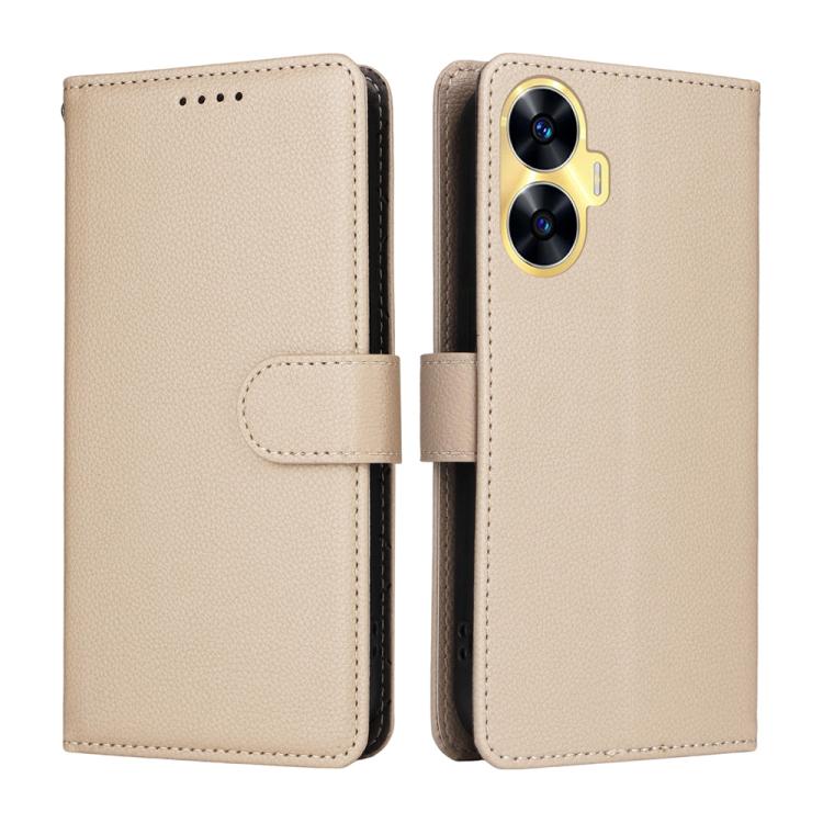 Litchi Texture RFID Blocking 3-Card Wallet Leather Phone Case, For Realme C55, For Realme C35 / Narzo 50A Prime