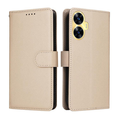 Litchi Texture RFID Blocking 3-Card Wallet Leather Phone Case, For Realme C55, For Realme C35 / Narzo 50A Prime