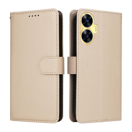 Litchi Texture RFID Blocking 3-Card Wallet Leather Phone Case, For Realme C55, For Realme C35 / Narzo 50A Prime