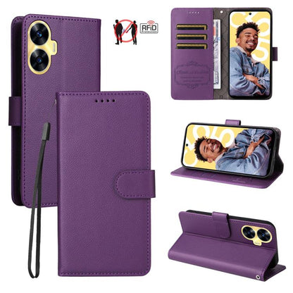 Litchi Texture RFID Blocking 3-Card Wallet Leather Phone Case, For Realme 16 Pro+ 5G, For Realme 16 Pro 5G, For Realme 15x 5G India / Realme C85 5G, For Realme C85 Pro 4G, For Realme 15T 5G, For Realme Narzo 80 Lite 4G / C71 India                      ...