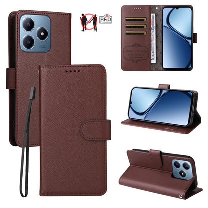 Litchi Texture RFID Blocking 3-Card Wallet Leather Phone Case, For Realme 16 Pro+ 5G, For Realme 16 Pro 5G, For Realme 15x 5G India / Realme C85 5G, For Realme C85 Pro 4G, For Realme 15T 5G, For Realme Narzo 80 Lite 4G / C71 India                      ...