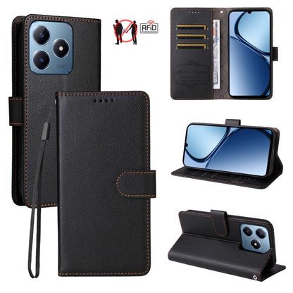 Litchi Texture RFID Blocking 3-Card Wallet Leather Phone Case, For Realme 16 Pro+ 5G, For Realme 16 Pro 5G, For Realme 15x 5G India / Realme C85 5G, For Realme C85 Pro 4G, For Realme 15T 5G, For Realme Narzo 80 Lite 4G / C71 India                      ...