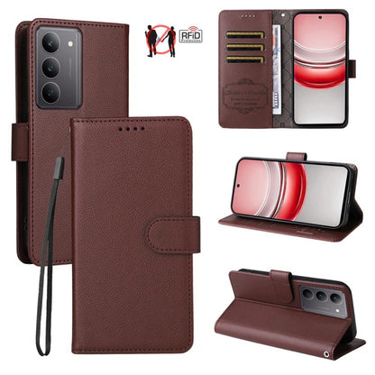 Litchi Texture RFID Blocking 3-Card Wallet Leather Phone Case, For Realme 16 Pro+ 5G, For Realme 16 Pro 5G, For Realme 15x 5G India / Realme C85 5G, For Realme C85 Pro 4G, For Realme 15T 5G, For Realme Narzo 80 Lite 4G / C71 India                      ...