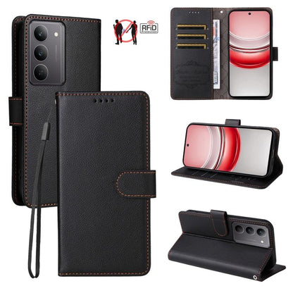 Litchi Texture RFID Blocking 3-Card Wallet Leather Phone Case, For Realme 16 Pro+ 5G, For Realme 16 Pro 5G, For Realme 15x 5G India / Realme C85 5G, For Realme C85 Pro 4G, For Realme 15T 5G, For Realme Narzo 80 Lite 4G / C71 India                      ...