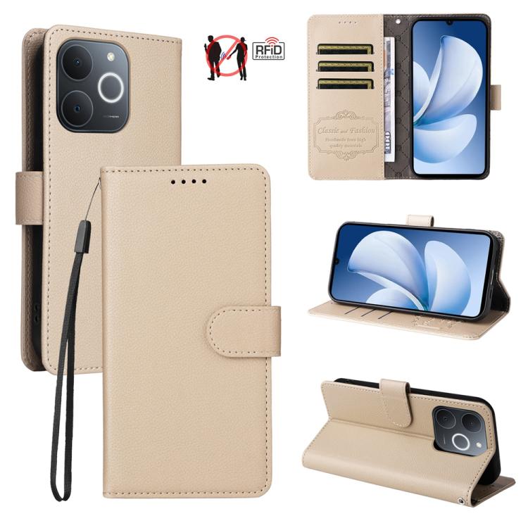 Litchi Texture RFID Blocking 3-Card Wallet Leather Phone Case, For Realme 16 Pro+ 5G, For Realme 16 Pro 5G, For Realme 15x 5G India / Realme C85 5G, For Realme C85 Pro 4G, For Realme 15T 5G, For Realme Narzo 80 Lite 4G / C71 India                      ...