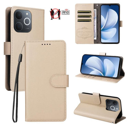 Litchi Texture RFID Blocking 3-Card Wallet Leather Phone Case, For Realme 16 Pro+ 5G, For Realme 16 Pro 5G, For Realme 15x 5G India / Realme C85 5G, For Realme C85 Pro 4G, For Realme 15T 5G, For Realme Narzo 80 Lite 4G / C71 India                      ...