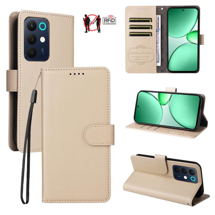 Litchi Texture RFID Blocking 3-Card Wallet Leather Phone Case, For Realme 16 Pro+ 5G, For Realme 16 Pro 5G, For Realme 15x 5G India / Realme C85 5G, For Realme C85 Pro 4G, For Realme 15T 5G, For Realme Narzo 80 Lite 4G / C71 India                      ...