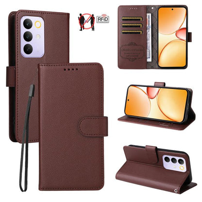 Litchi Texture RFID Blocking 3-Card Wallet Leather Phone Case, For Realme 16 Pro+ 5G, For Realme 16 Pro 5G, For Realme 15x 5G India / Realme C85 5G, For Realme C85 Pro 4G, For Realme 15T 5G, For Realme Narzo 80 Lite 4G / C71 India                      ...