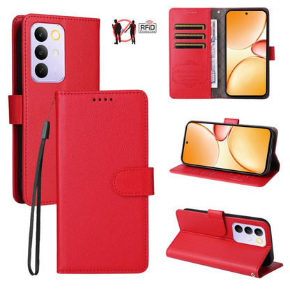 Litchi Texture RFID Blocking 3-Card Wallet Leather Phone Case, For Realme 16 Pro+ 5G, For Realme 16 Pro 5G, For Realme 15x 5G India / Realme C85 5G, For Realme C85 Pro 4G, For Realme 15T 5G, For Realme Narzo 80 Lite 4G / C71 India                      ...