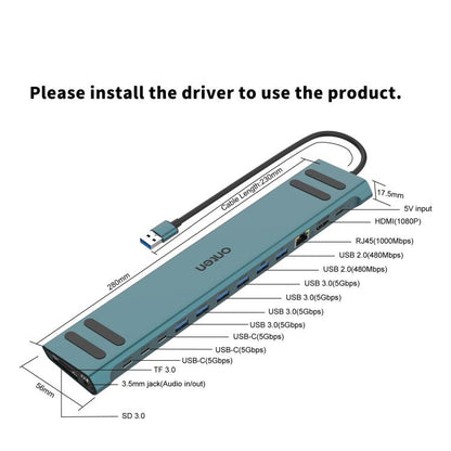 Onten OTN-9299 16 in 1 USB Multi-function Docking Station