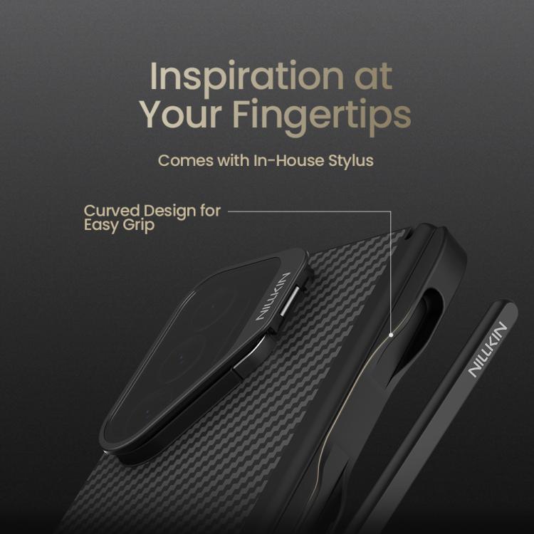 NILLKIN Aramid Fiber Transparent Mirror Cover Magnetic Version Phone Case with Stylus, For Samsung Galaxy Z Fold7 5G