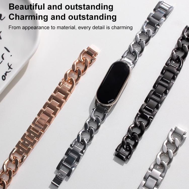 xDfind Single-row Denim Chain Stainless Steel Watch Band, For Xiaomi Smart Band 11 / 10 / 9 / 8