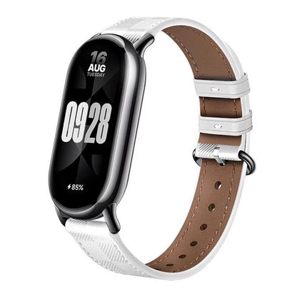 xDfind Plaid Texture Leather Watch Band, For Xiaomi Smart Band 11 / 10 / 9 / 8