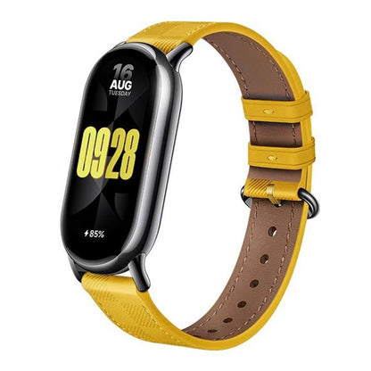 xDfind Plaid Texture Leather Watch Band, For Xiaomi Smart Band 11 / 10 / 9 / 8