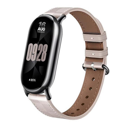 xDfind Plaid Texture Leather Watch Band, For Xiaomi Smart Band 11 / 10 / 9 / 8