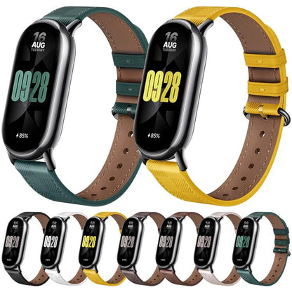 xDfind Plaid Texture Leather Watch Band, For Xiaomi Smart Band 11 / 10 / 9 / 8