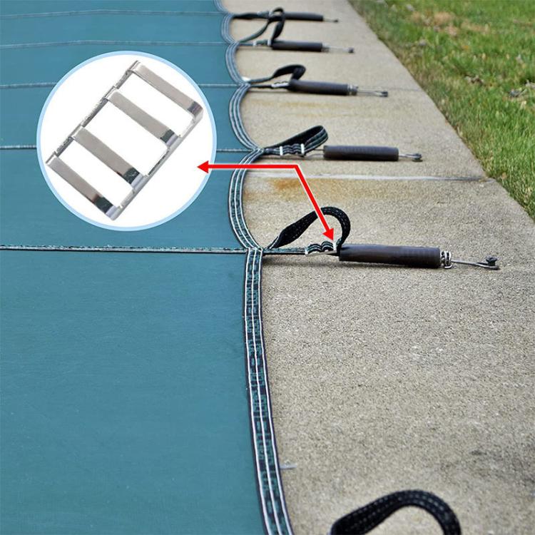 Boucle de barre en acier inoxydable pour enceinte de piscine, boucle fixe de couverture de sécurité de piscine, 3 pièces/paquet