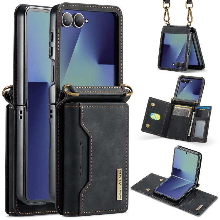 DG.MING M2 Series 3-Fold Multi Card Bag hybrid Magnetic Phone Case with Long Lanyard, For Galaxy Z Fold8 Ultra 5G, For Galaxy Z Flip8 5G, For Galaxy Z Fold7 5G, For Samsung Galaxy Z Flip7 5G