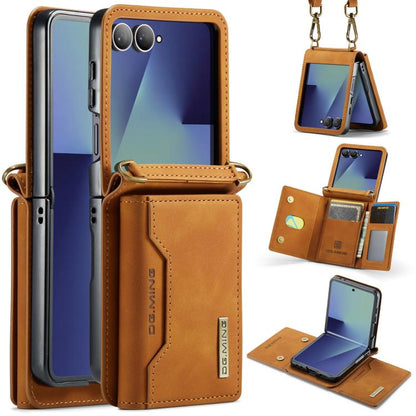 DG.MING M2 Series 3-Fold Multi Card Bag hybrid Magnetic Phone Case with Long Lanyard, For Galaxy Z Fold8 Ultra 5G, For Galaxy Z Flip8 5G, For Galaxy Z Fold7 5G, For Samsung Galaxy Z Flip7 5G