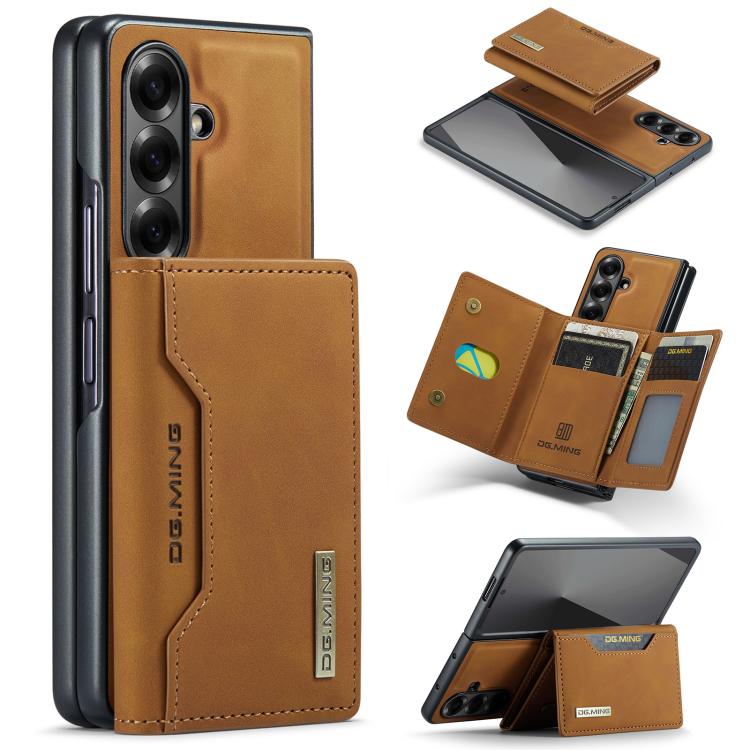 DG.MING M2 Series 3-Fold Multi Card Bag hybrid Magnetic Phone Case with Long Lanyard, For Galaxy Z Fold8 Ultra 5G, For Galaxy Z Flip8 5G, For Galaxy Z Fold7 5G, For Samsung Galaxy Z Flip7 5G