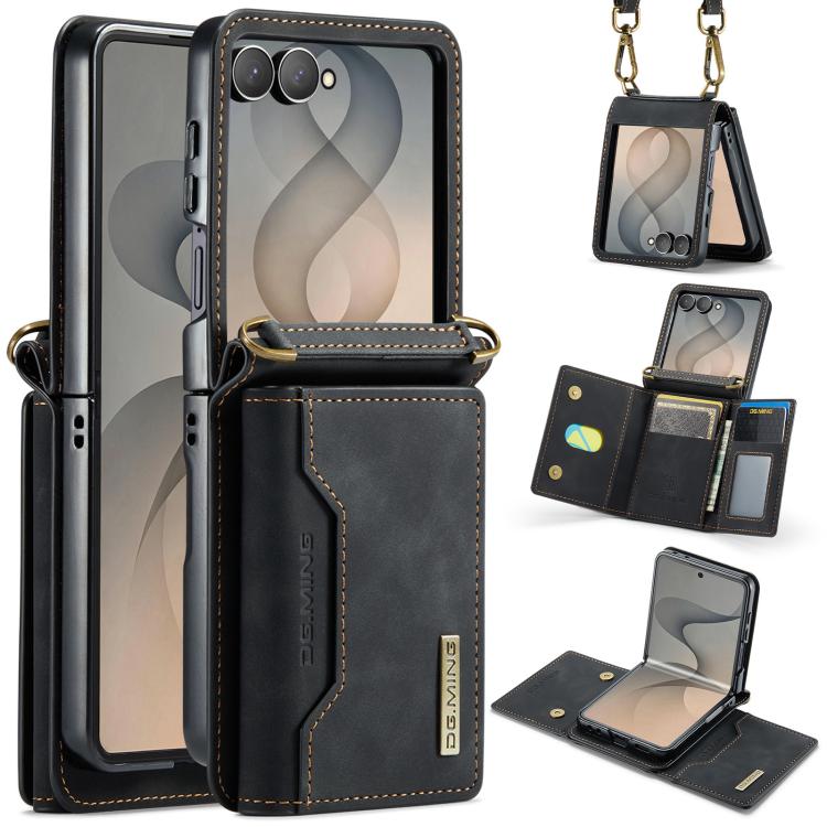 DG.MING M2 Series 3-Fold Multi Card Bag hybrid Magnetic Phone Case with Long Lanyard, For Galaxy Z Fold8 Ultra 5G, For Galaxy Z Flip8 5G, For Galaxy Z Fold7 5G, For Samsung Galaxy Z Flip7 5G