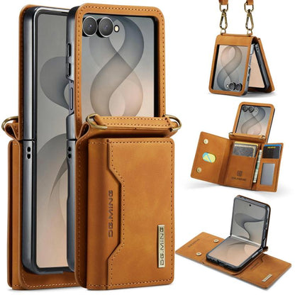 DG.MING M2 Series 3-Fold Multi Card Bag hybrid Magnetic Phone Case with Long Lanyard, For Galaxy Z Fold8 Ultra 5G, For Galaxy Z Flip8 5G, For Galaxy Z Fold7 5G, For Samsung Galaxy Z Flip7 5G