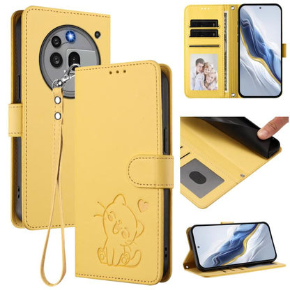 Embossed Heart Cat Leather Phone Case with Hand Strap, For Nothing Phone 4a Pro, For Nothing Phone 4a, For Nothing Phone 3, For Nothing CMF Phone 2 Pro, For Nothing Phone 3a, For Nothing Phone 3a Pro, For Nothing CMF Phone 1, For Nothing Phone 2a
