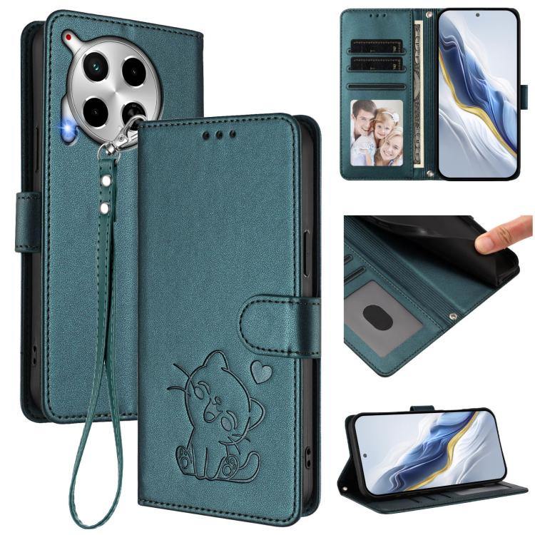 Embossed Heart Cat Leather Phone Case with Hand Strap, For Tecno Camon 30 Pro, For Tecno Camon 30 Premier 5G, For Tecno Camon 30 4G / 5G, For Tecno Pova 6 Pro 5G, For Tecno Spark 20 Pro+ 4G, For Tecno Pova 5 Pro, For Tecno Pova Neo 3, For Tecno Pova 5 ...