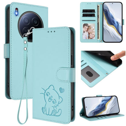 Embossed Heart Cat Leather Phone Case with Hand Strap, For Tecno Pova 7 Ultra 5G, For Tecno Pova 7 4G / 7 Neo, For Tecno Spark Go 1 / Pop 9, For Tecno Camon 40 Pro 4G, For Tecno Camon 40 Premier, For Tecno Camon 40 4G, For Tecno Spark 30C 5G / Pop 9 5G...