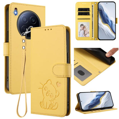 Embossed Heart Cat Leather Phone Case with Hand Strap, For Tecno Pova 7 Ultra 5G, For Tecno Pova 7 4G / 7 Neo, For Tecno Spark Go 1 / Pop 9, For Tecno Camon 40 Pro 4G, For Tecno Camon 40 Premier, For Tecno Camon 40 4G, For Tecno Spark 30C 5G / Pop 9 5G...