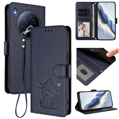 Embossed Heart Cat Leather Phone Case with Hand Strap, For Tecno Pova 7 Ultra 5G, For Tecno Pova 7 4G / 7 Neo, For Tecno Spark Go 1 / Pop 9, For Tecno Camon 40 Pro 4G, For Tecno Camon 40 Premier, For Tecno Camon 40 4G, For Tecno Spark 30C 5G / Pop 9 5G...