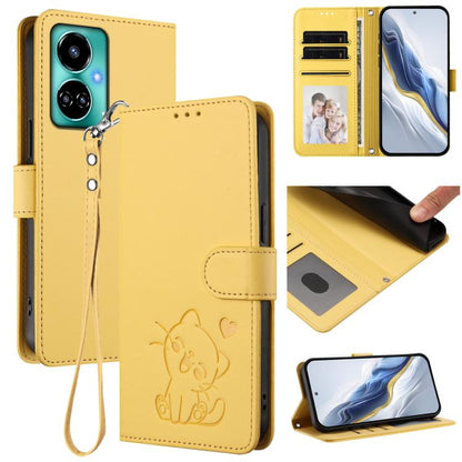 Embossed Heart Cat Leather Phone Case with Hand Strap, For Tecno Camon 20 Pro 5G, For Tecno Camon 20 4G / 20 Pro 4G, For Tecno Spark 10 5G, For Tecno Spark 10C / 10 4G, For Tecno Spark 10 Pro 4G / K17 4G, For Tecno Camon 19 / 19 Pro 5G                 ...